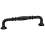 Emtek Tuscany Ribbed 6 Inch Center to Center Handle Cabinet Pull from the Tuscany Bronze Collection Flat Black