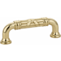 Emtek Ribbon and Reed Estate 3 Inch Center to Center Handle Cabinet Pull Unlacquered Brass