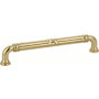 Emtek Ribbon and Reed Estate 6 Inch Center to Center Handle Cabinet Pull Unlacquered Brass