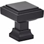 Emtek Geometric Square 1-1/4 Inch Square Cabinet Knob from the Geometric Collection Flat Black