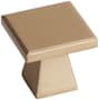 Emtek Podium 1-1/4 Inch Square Cabinet Knob Satin Brass