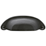 Emtek Sandcast Ranch 4 Inch Center to Center Cup Cabinet Pull from the Sandcast Bronze Collection Flat Black