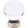 Emtek Bristol Glass 1-1/4 Inch Round Cabinet Knob Unlacquered Brass