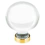 Emtek Bristol Glass 1-1/4 Inch Round Cabinet Knob Satin Brass