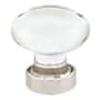 Emtek Hampton 1-1/4 Inch Oval Cabinet Knob from the Glass Collection Polished Nickel