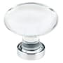 Emtek Hampton 1-1/4 Inch Oval Cabinet Knob from the Glass Collection - 25 Pack Polished Chrome