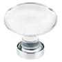 Emtek Hampton 1-1/4 Inch Oval Cabinet Knob from the Glass Collection Polished Chrome