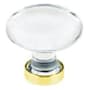 Emtek Hampton 1-1/4 Inch Oval Cabinet Knob from the Glass Collection Unlacquered Brass