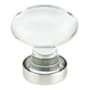 Emtek Hampton 1-3/4 Inch Oval Cabinet Knob from the Glass Collection - 10 Pack Satin Nickel