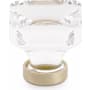 Emtek Lido Glass 1-3/8 Inch Square Cabinet Knob Unlacquered Brass