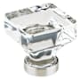 Emtek Lido 1-5/8 Inch Square Cabinet Knob from the Glass Collection Pewter
