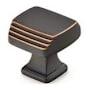 Emtek Art Deco 1-1/4 Inch Square Cabinet Knob - 10 Pack Oil Rubbed Bronze