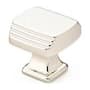 Emtek Art Deco 1-1/4 Inch Square Cabinet Knob Polished Nickel
