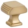 Emtek Art Deco 1-1/4 Inch Square Cabinet Knob Satin Brass