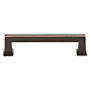 Emtek Alexander 4 Inch Center to Center Handle Cabinet Pull from the Art Deco Collection Oil Rubbed Bronze