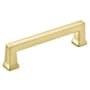 Emtek Alexander 4 Inch Center to Center Handle Cabinet Pull from the Art Deco Collection Satin Brass