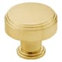 Emtek Newport 1-1/4 Inch Mushroom Cabinet Knob from the Art Deco Collection Satin Brass