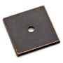 Emtek Art Deco 1-3/16 Inch Square Cabinet Knob Backplate Oil Rubbed Bronze