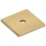 Emtek Art Deco 1-3/16 Inch Square Cabinet Knob Backplate Satin Brass