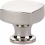 Emtek Freestone 1-1/4 Inch Square Cabinet Knob from the Urban Modern Collection Polished Nickel