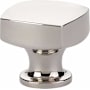 Emtek Freestone 1-1/2 Inch Square Cabinet Knob from the Urban Modern Collection Polished Nickel