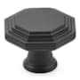 Emtek Midvale 1-3/4 Inch Geometric Cabinet Knob from the Transitional Heritage Collection Flat Black