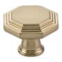 Emtek Midvale 1-3/4 Inch Geometric Cabinet Knob from the Transitional Heritage Collection Satin Brass