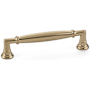 Emtek Westwood 4 Inch Center to Center Handle Cabinet Pull from the Transitional Heritage Collection Satin Brass