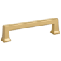 Emtek Alexander 12 Inch Center to Center Handle Cabinet Pull from the Art Deco Collection Satin Brass