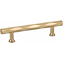 Emtek Tribeca 10 Inch Center to Center Bar Cabinet Pull from the Art Deco Collection Satin Brass