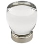 Emtek Juneau 1-1/8 Inch Mushroom Cabinet Knob from the Glass Collection Satin Nickel