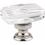 Emtek Windsor Glass 1-5/8 Inch Rectangular Cabinet Knob Polished Nickel