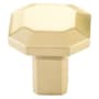 Emtek Riviera 1-1/4 Inch Geometric Cabinet Knob from the Hollywood Regency Collection Satin Brass