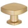 Emtek Kenter 1-1/4 Inch Square Cabinet Knob from the Timeless Classic Collection Satin Brass