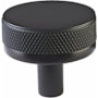 Emtek Knurled 1-1/4 Inch Mushroom Cabinet Knob with Conical Stem from the SELECT Collection Flat Black / Flat Black Stem