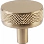 Emtek Knurled 1-1/4 Inch Mushroom Cabinet Knob with Conical Stem from the SELECT Collection Satin Brass / Satin Brass Stem