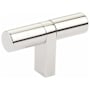 Emtek Smooth 2-1/4 Inch Bar Cabinet Knob with Rectangular Bar Stem from the SELECT Collection Polished Nickel / Polished Nickel Stem
