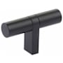 Emtek Smooth 2-1/4 Inch Bar Cabinet Knob with Rectangular Bar Stem from the SELECT Collection Flat Black / Flat Black Stem