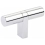 Emtek Smooth 2-1/4 Inch Bar Cabinet Knob with Rectangular Bar Stem from the SELECT Collection Polished Chrome / Polished Chrome Stem