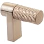 Emtek Knurled 1-1/2 Inch Long Finger Cabinet Pull with Rectangular Stem from the SELECT Collection Satin Copper / Satin Copper Stem