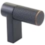 Emtek Knurled 1-1/2 Inch Long Finger Cabinet Pull with Rectangular Stem from the SELECT Collection Oil Rubbed Bronze / Oil Rubbed Bronze Stem