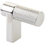 Emtek Knurled 1-1/2 Inch Long Finger Cabinet Pull with Rectangular Stem from the SELECT Collection Polished Nickel / Polished Nickel Stem