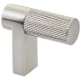 Emtek Knurled 1-1/2 Inch Long Finger Cabinet Pull with Rectangular Stem from the SELECT Collection Satin Nickel / Satin Nickel Stem