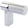 Emtek Knurled 1-1/2 Inch Long Finger Cabinet Pull with Rectangular Stem from the SELECT Collection Polished Chrome / Polished Chrome Stem