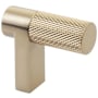 Emtek Knurled 1-1/2 Inch Long Finger Cabinet Pull with Rectangular Stem from the SELECT Collection Satin Brass / Satin Brass Stem