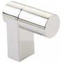 Emtek Smooth 2 Inch Long Finger Cabinet Pull with Rectangular Stem from the SELECT Collection Polished Nickel / Polished Nickel Stem