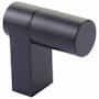 Emtek Smooth 2 Inch Long Finger Cabinet Pull with Rectangular Stem from the SELECT Collection Flat Black / Flat Black Stem