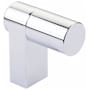 Emtek Smooth 2 Inch Long Finger Cabinet Pull with Rectangular Stem from the SELECT Collection Polished Chrome / Polished Chrome Stem