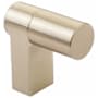 Emtek Smooth 2 Inch Long Finger Cabinet Pull with Rectangular Stem from the SELECT Collection Satin Brass / Satin Brass Stem