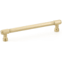 Emtek Jasper 6 Inch Center to Center Bar Cabinet Pull from the Industrial Modern Collection Satin Brass